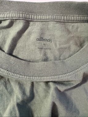 allbirds Olive Green Crew Neck Tee with Subtle Logo